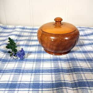 Oregon Juniper Wood Round Trinket Box with Lid 3”